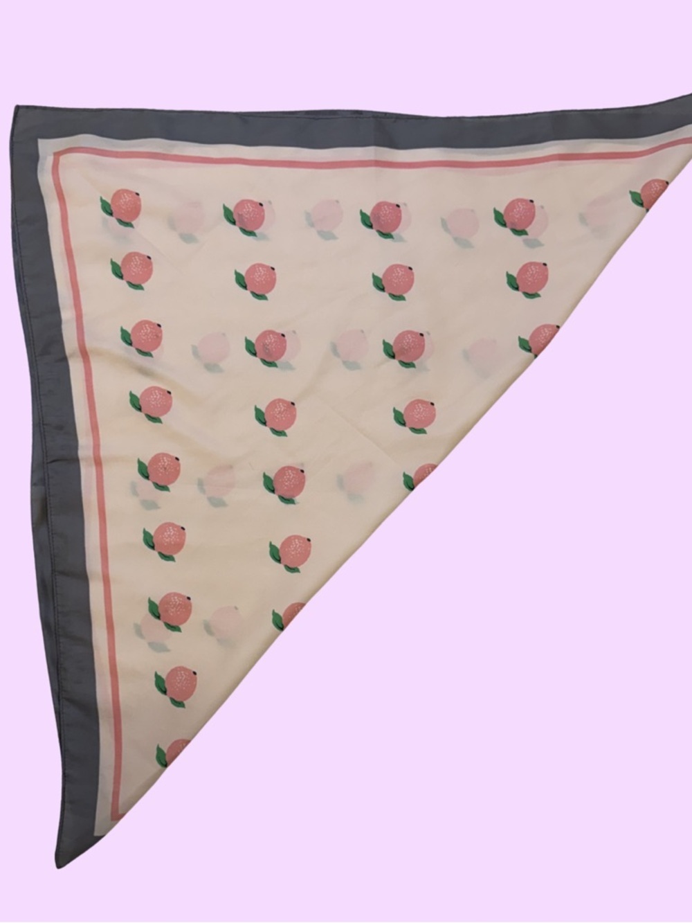 Cream Pink Lemon Print Square Scarf - Picture 2 of 2